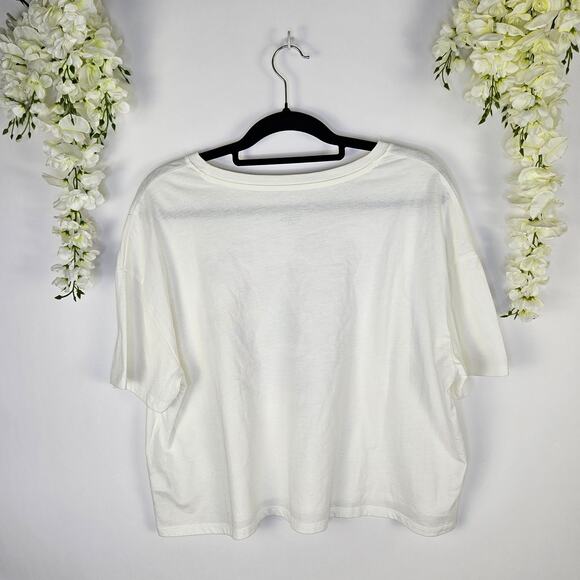 Pink Floyd Dark Side of the Moon T‑Shirt White Crop Graphic Tee XL Grunge Rocker - Picture 2 of 8